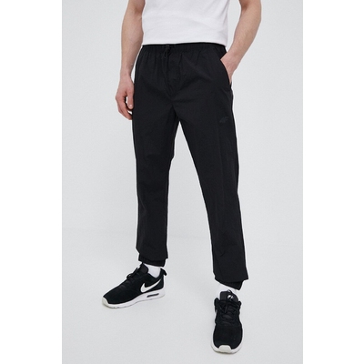 4F pantaloni barbati, culoarea negru, neted