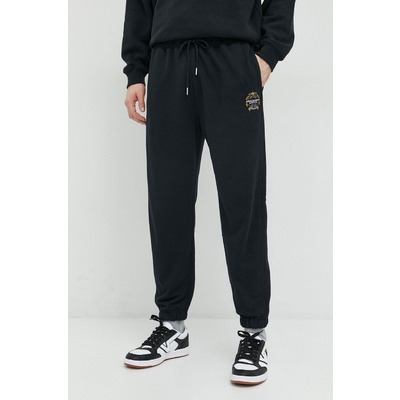 Abercrombie & Fitch pantaloni de trening culoarea negru, cu imprimeu