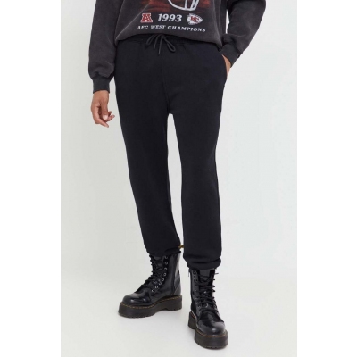 Abercrombie & Fitch pantaloni de trening culoarea negru, neted