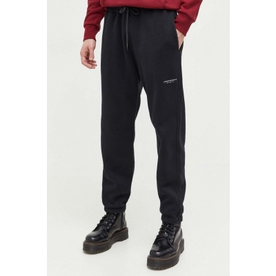 Abercrombie & Fitch pantaloni de trening culoarea negru, neted