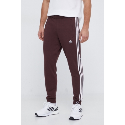 adidas Originals pantaloni de trening culoarea bordo, cu imprimeu