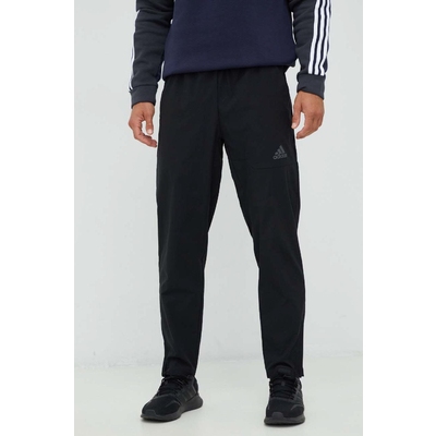 adidas pantaloni barbati, culoarea negru, neted