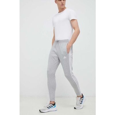 adidas pantaloni de antrenament Essentials culoarea gri, melanj