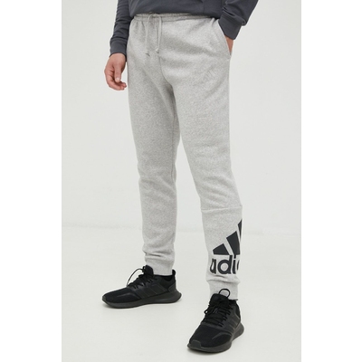 adidas pantaloni de trening barbati, culoarea gri, melanj