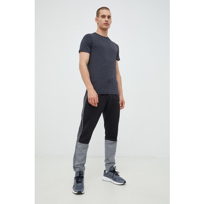 adidas pantaloni de trening barbati, culoarea negru, modelator