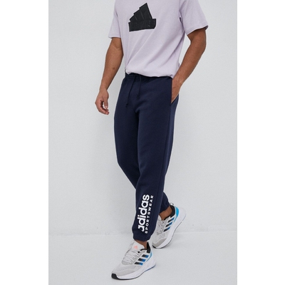 adidas pantaloni de trening culoarea albastru marin, cu imprimeu