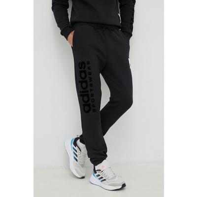 adidas pantaloni de trening culoarea negru, cu imprimeu