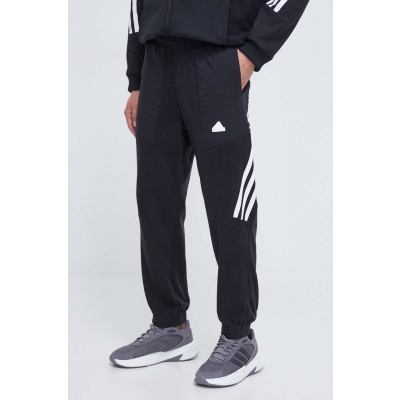 adidas pantaloni de trening culoarea negru, cu imprimeu
