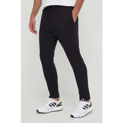 adidas pantaloni de trening culoarea negru, neted