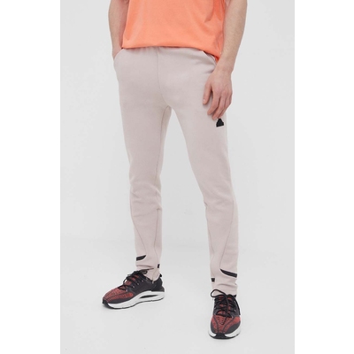 adidas pantaloni de trening culoarea roz, cu imprimeu