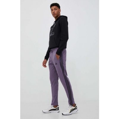 adidas pantaloni de trening culoarea violet, cu imprimeu