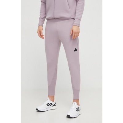adidas pantaloni de trening Z.N.E culoarea roz, neted