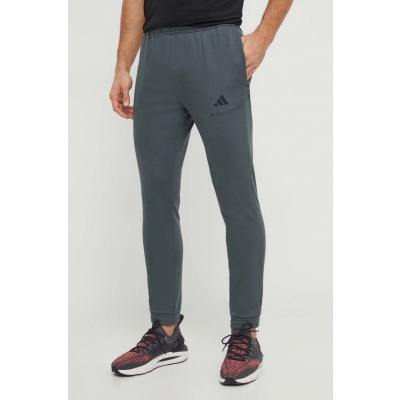 adidas Performance pantaloni de antrenament culoarea verde, neted