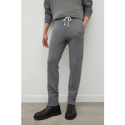 American Vintage pantaloni de trening culoarea gri, cu imprimeu