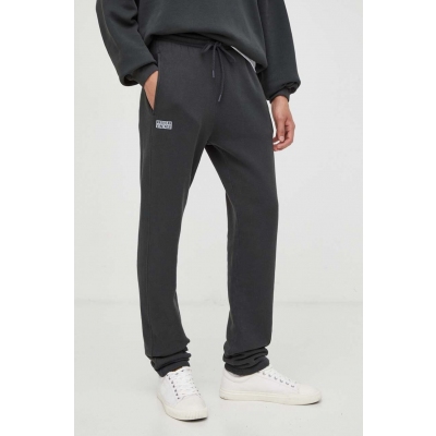 American Vintage pantaloni de trening culoarea gri, neted
