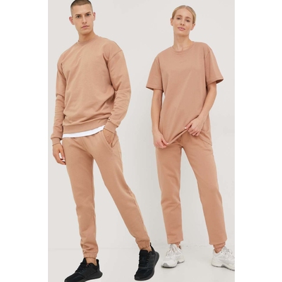 Arkk Copenhagen pantaloni de trening din bumbac unisex, culoarea bej, neted