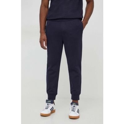 Armani Exchange pantaloni de trening din bumbac culoarea albastru marin, neted