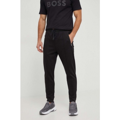 Boss Green pantaloni de trening culoarea negru, neted