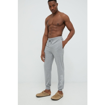 BOSS pantaloni de lounge barbati, culoarea gri, cu imprimeu
