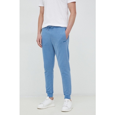 BOSS pantaloni de trening din bumbac BOSS CASUAL barbati, culoarea gri, neted