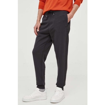 BOSS pantaloni de trening din bumbac BOSS CASUAL culoarea gri, neted