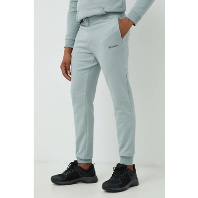 Columbia pantaloni de trening barbati, culoarea verde, neted