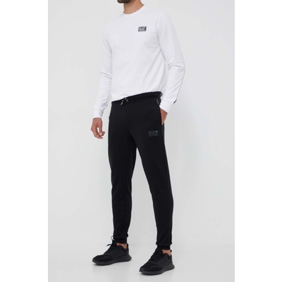EA7 Emporio Armani pantaloni de trening culoarea negru, neted