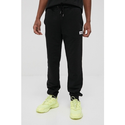 Fila pantaloni barbati, culoarea negru, cu imprimeu