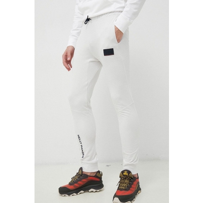 Helly Hansen pantaloni de trening culoarea alb, neted