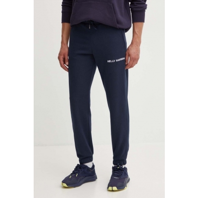 Helly Hansen pantaloni de trening culoarea albastru marin, neted 53926-992