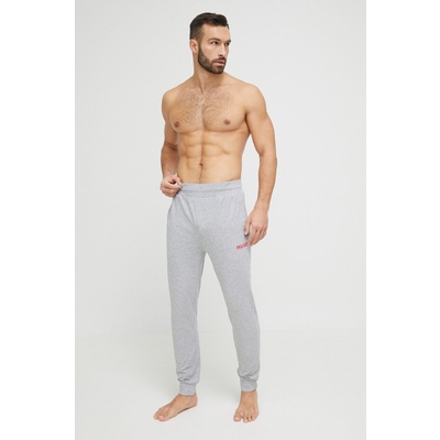 HUGO pantaloni de trening barbati, culoarea gri, neted