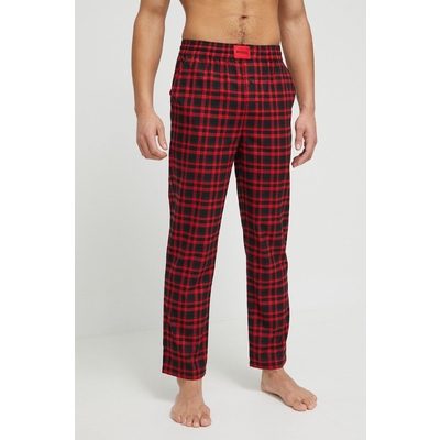 HUGO pantaloni lounge din bumbac culoarea rosu, modelator