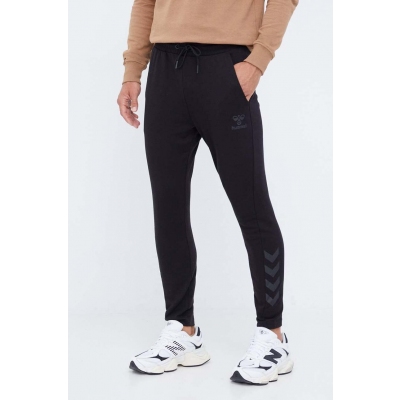 Hummel pantaloni de trening culoarea negru, cu imprimeu