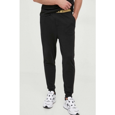Joop! pantaloni lounge din bumbac culoarea negru, cu imprimeu