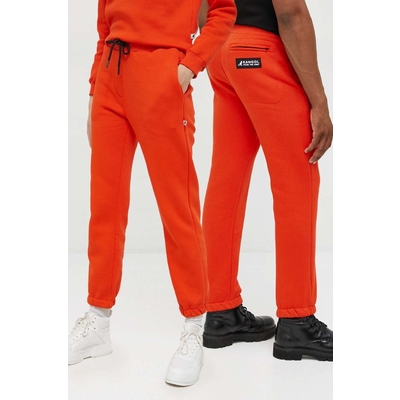 Kangol pantaloni de trening unisex, culoarea portocaliu, neted
