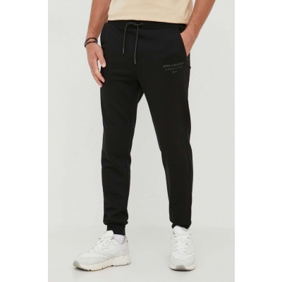 Karl Lagerfeld pantaloni de trening culoarea negru, cu imprimeu