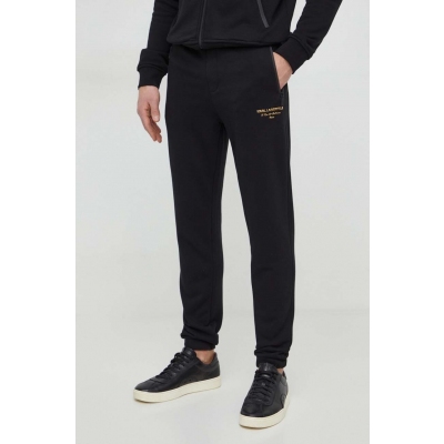 Karl Lagerfeld pantaloni de trening culoarea negru, neted