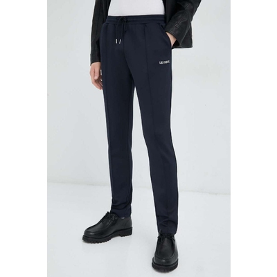Les Deux pantaloni de trening culoarea albastru marin, neted
