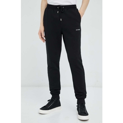Les Deux pantaloni de trening din bumbac culoarea negru, cu imprimeu
