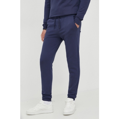 North Sails pantaloni de trening din bumbac culoarea albastru marin, neted