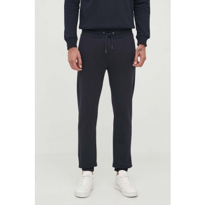 Pepe Jeans pantaloni de trening din bumbac Ryan culoarea albastru marin, neted