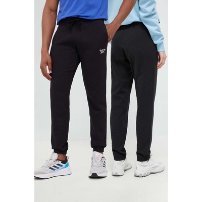 Reebok Classic pantaloni de trening din bumbac culoarea negru, neted HS5788-BLACK