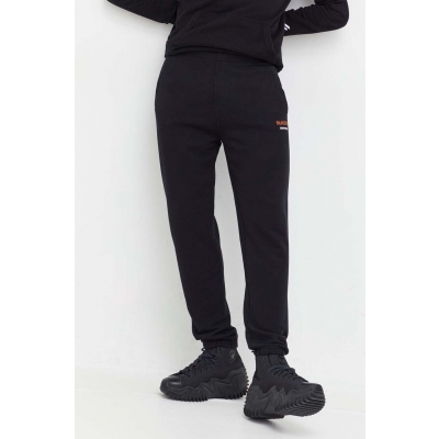 Superdry pantaloni de trening culoarea negru, neted