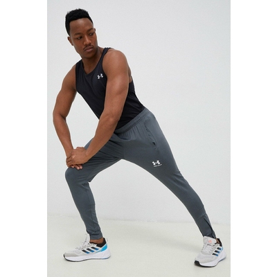 Under Armour pantaloni de antrenament Challenger culoarea gri, neted