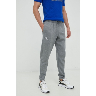 Under Armour pantaloni de trening barbati, culoarea gri, neted