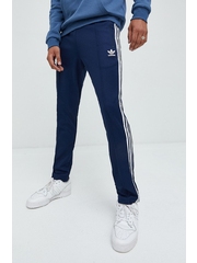 adidas Originals pantaloni de trening barbati, culoarea albastru marin, cu imprimeu