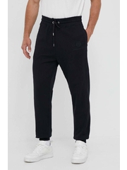 Gant pantaloni de trening din bumbac culoarea negru, neted