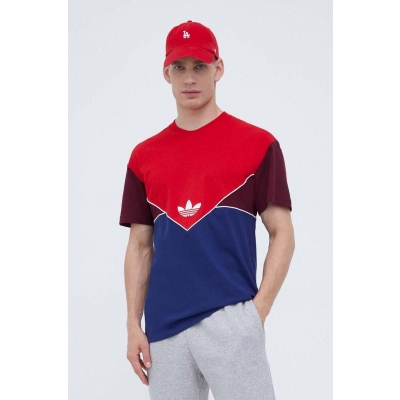 adidas Originals tricou din bumbac culoarea rosu, cu imprimeu