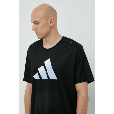 adidas Performance tricou de alergare Run Icons culoarea negru, cu imprimeu