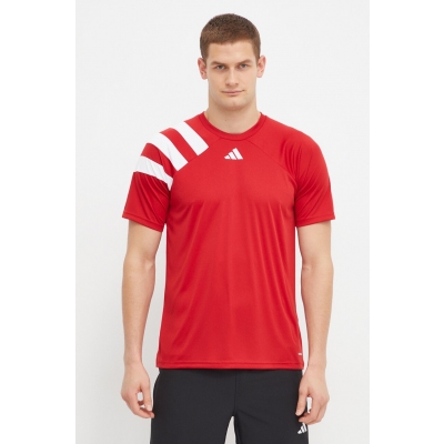 adidas Performance tricou de antrenament Fortore 23 culoarea rosu, cu imprimeu